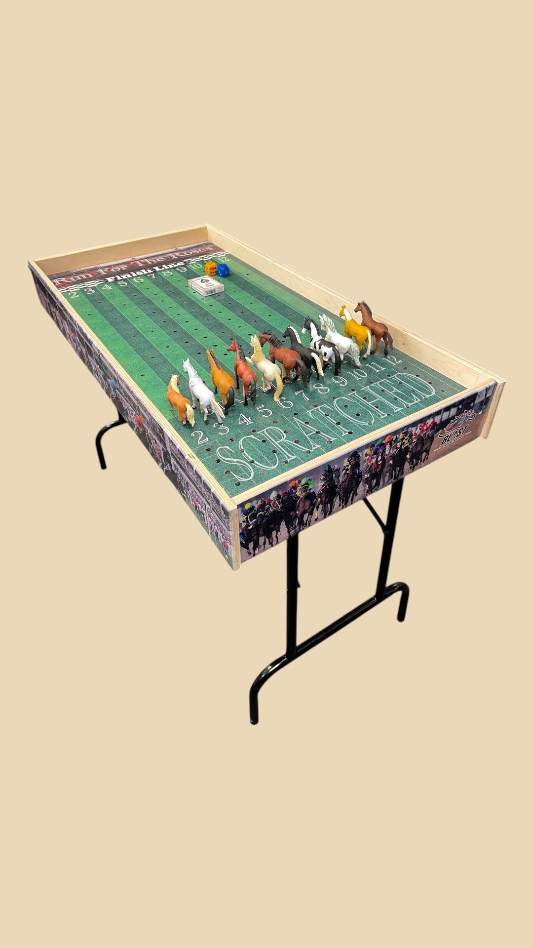 Jumbo Horse Race Game – Turf Theme with Printed Rails