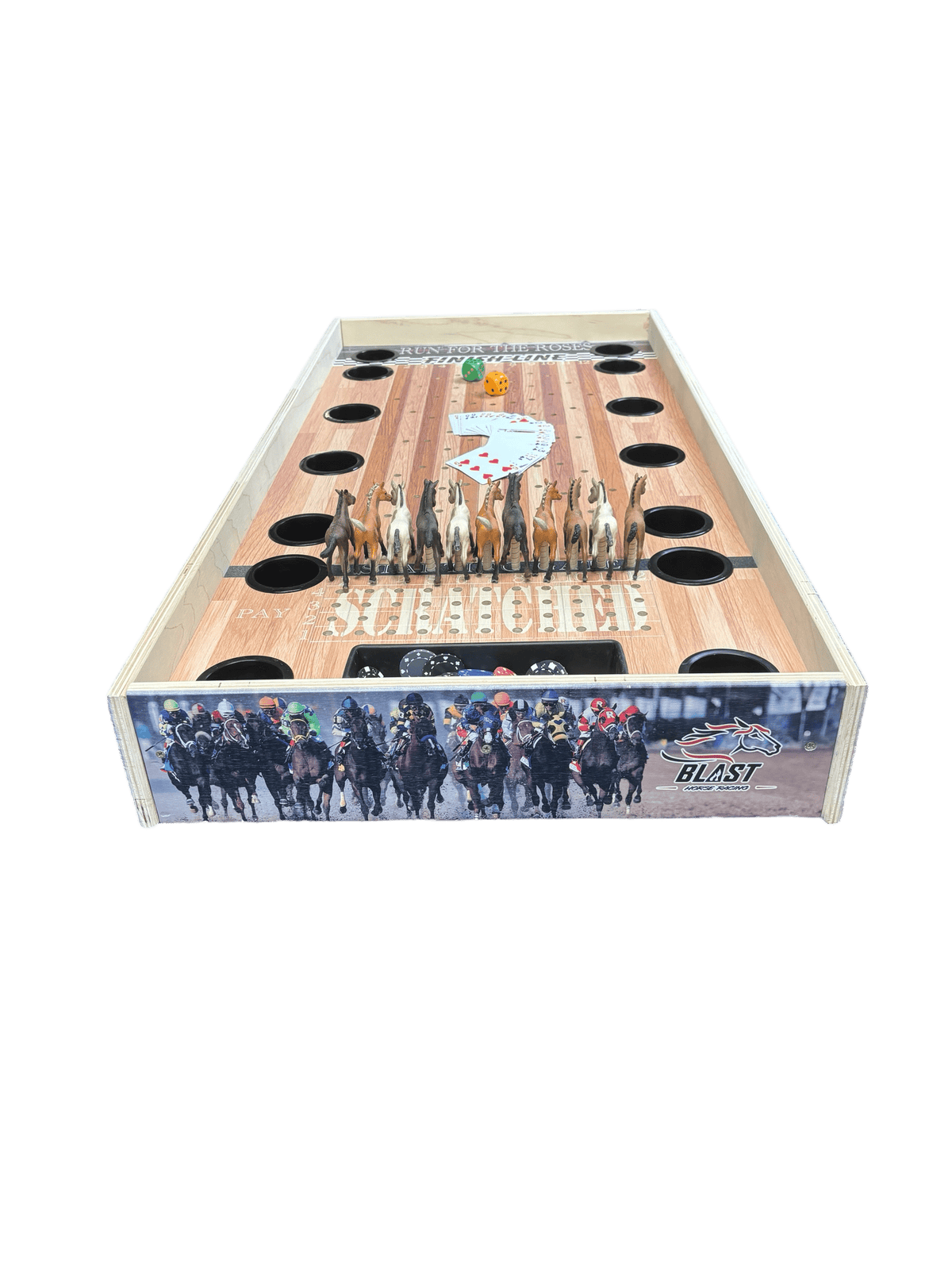 Horse Race Game Jumbo Horse Game W/ Drink Holders & Chip Pot