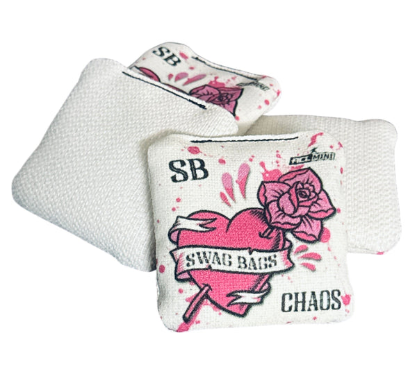 Chaos Mini Cornhole Bags (Heart & Rose)