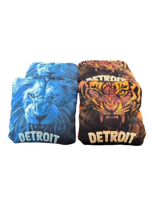 Cornhole Bag Detroit Football Baseball Team All Weather Slick and Stick CORNHOLE Bags