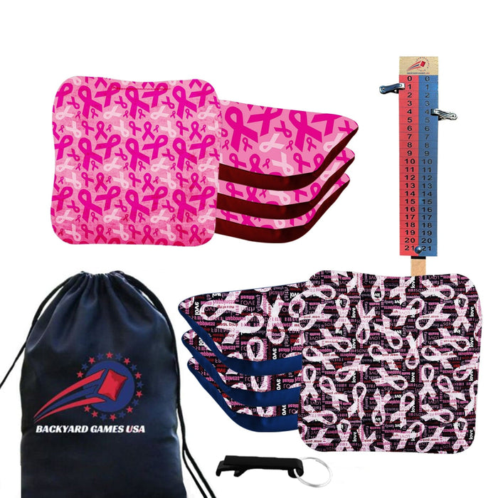 Breast Cancer Cornhole Bags - Set of 8