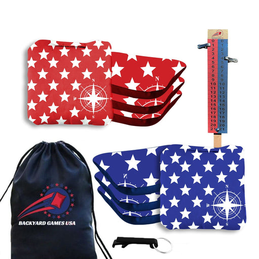 Compass Star Cornhole Bags - Set of 8