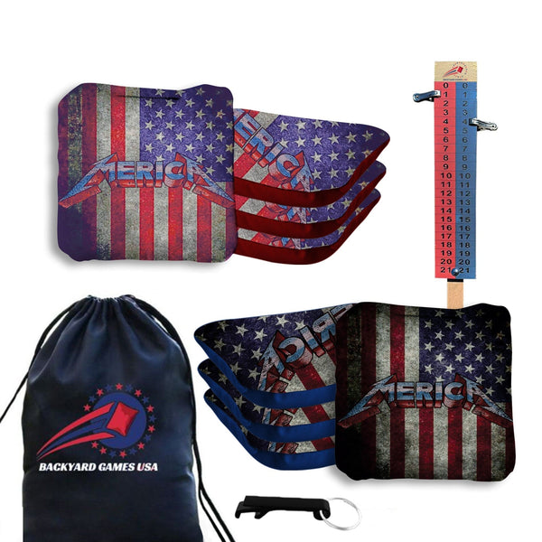 Professional American Flag Cornhole Bags - Set of 8