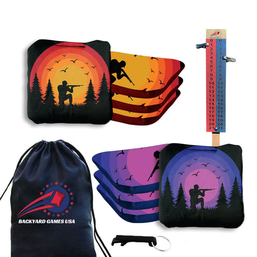 Red Purple Hunter Cornhole Bags - Set of 8