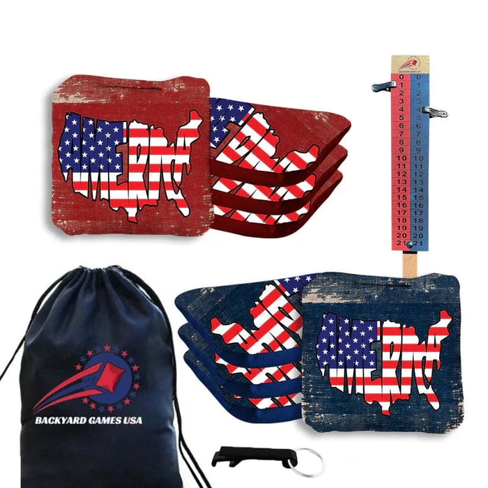Professional USA Map Cornhole Bags - Set of 8
