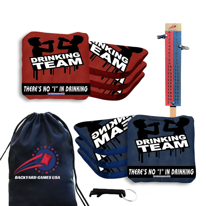 Professional Drinking Team Cornhole Bags - Set of 8