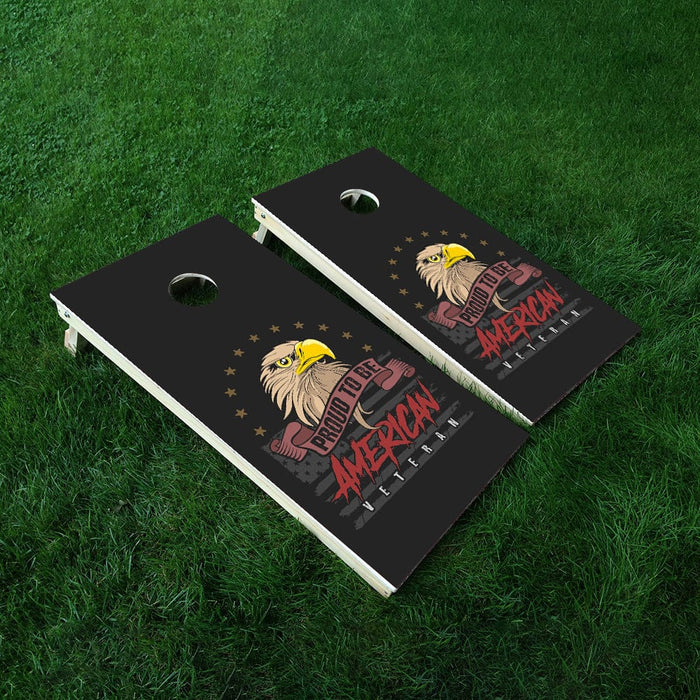 Proud Veteran Cornhole Boards Wraps (Set of 2)