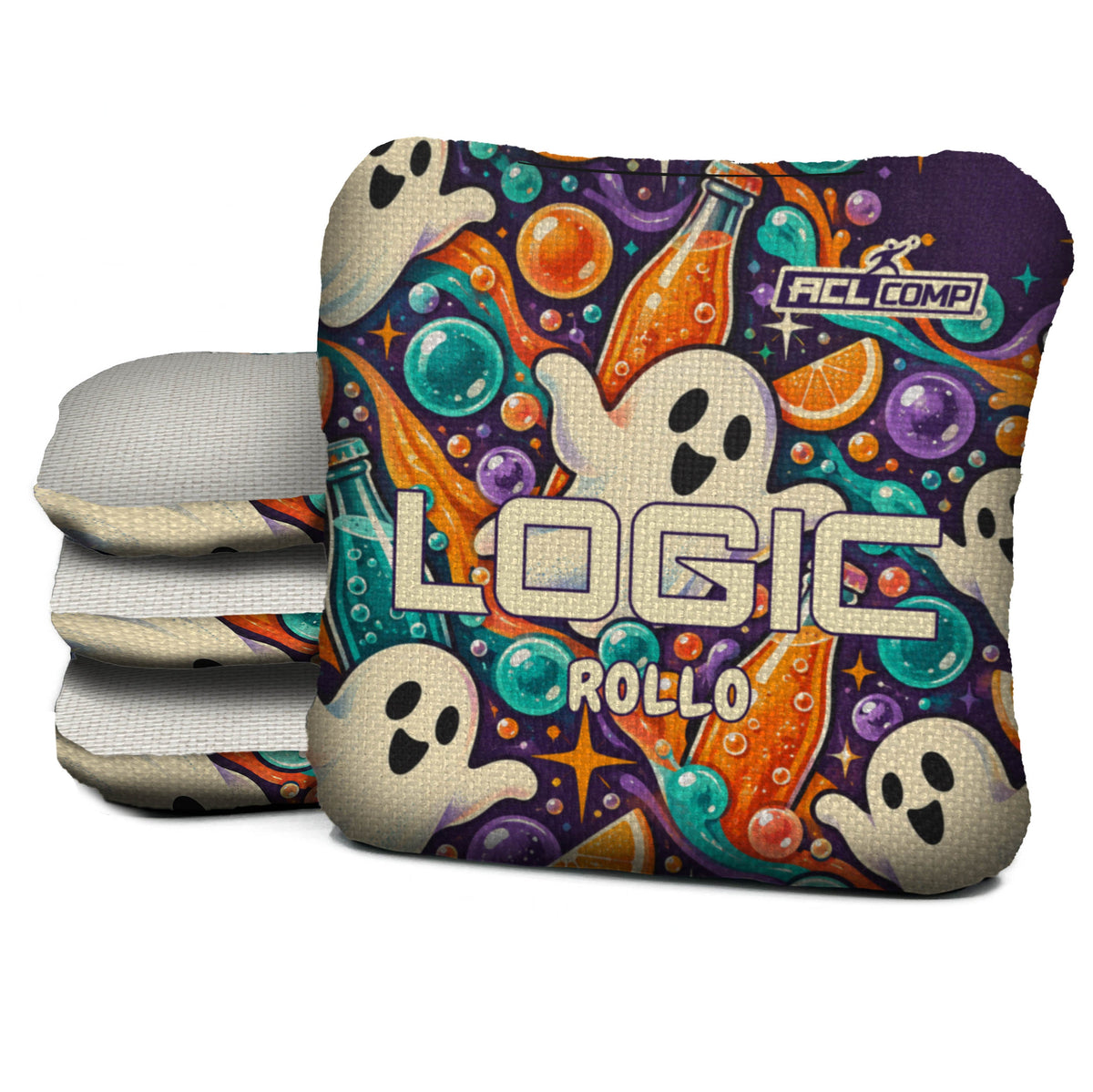 Ghost Soda Club - Halloween Cornhole Bags - Multiple Bag Series - Set of 4