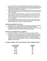 Horse Race Game Rules with progressive jackpot option!