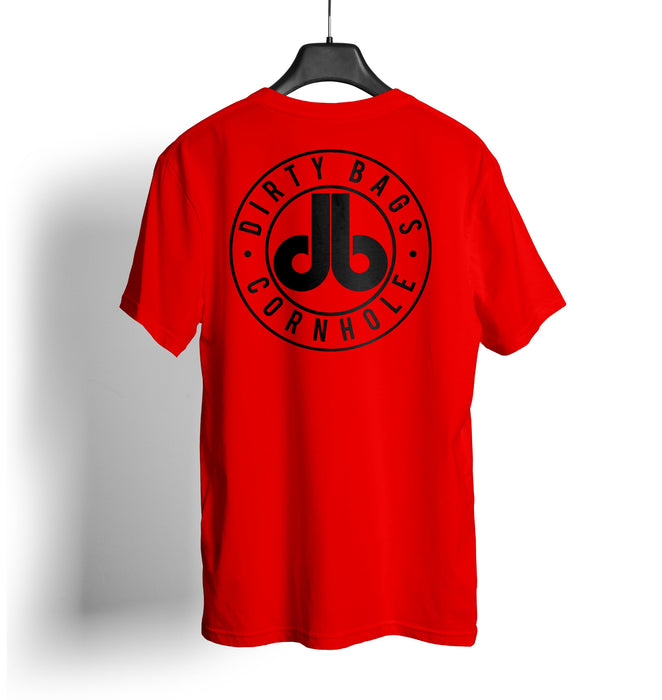 Dirty Bags Cornhole T Shirt - Red and Black