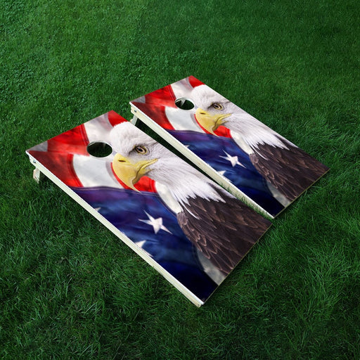 Right Bald Eagle Cornhole Boards Wraps (Set of 2)