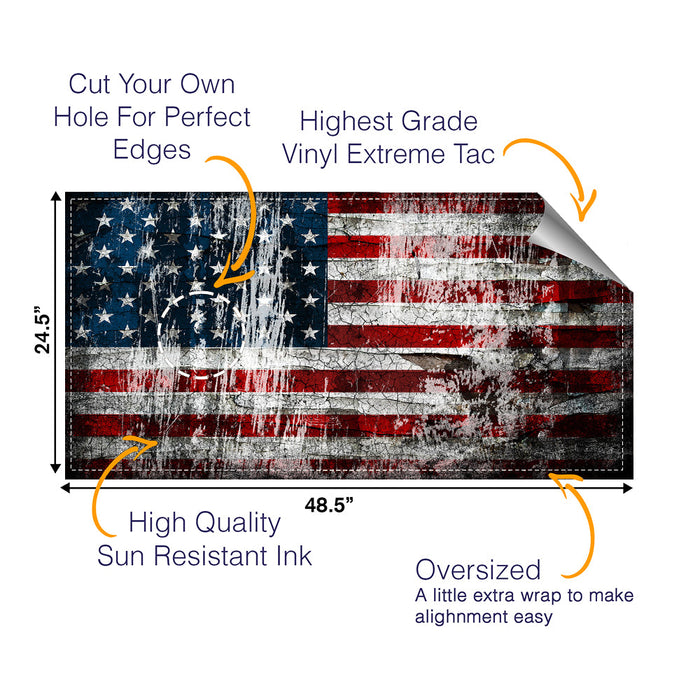 Rustic Flag Cornhole Boards Wraps (Set of 2)
