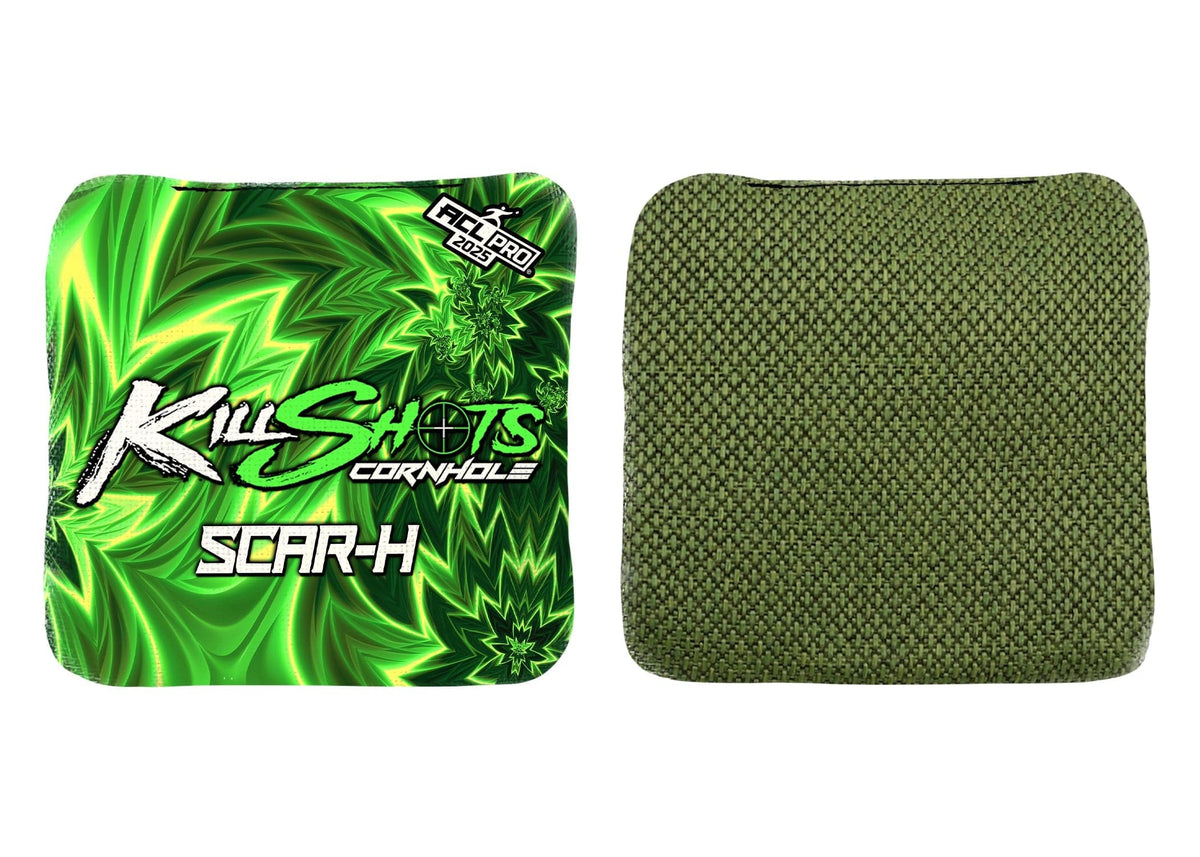 Bags 420 Abstract / Yes (+$15) Killshots Cornhole | Scar-H Series | Limited Designs | 2025 ACL Pro Cornhole Bags