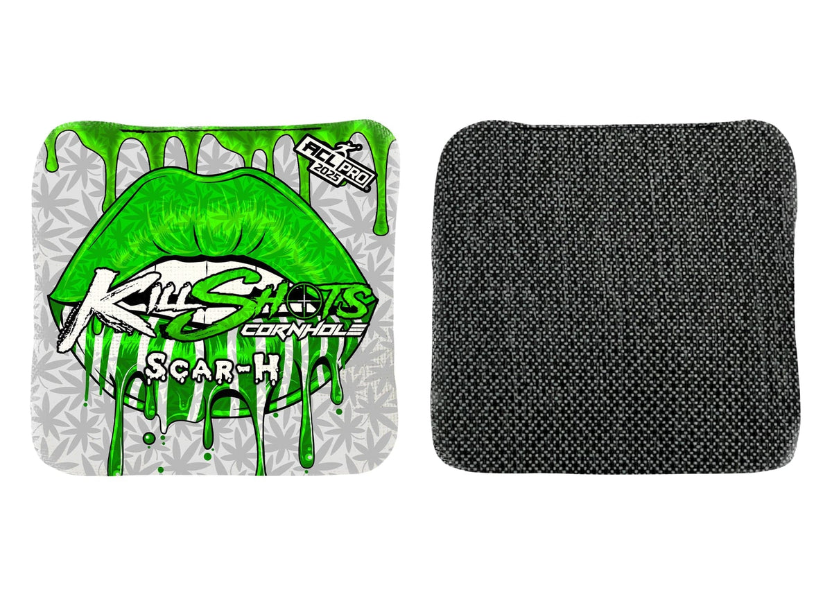 Bags 420 Lips / Yes (+$15) Killshots Cornhole | Scar-H Series | Limited Designs | 2025 ACL Pro Cornhole Bags
