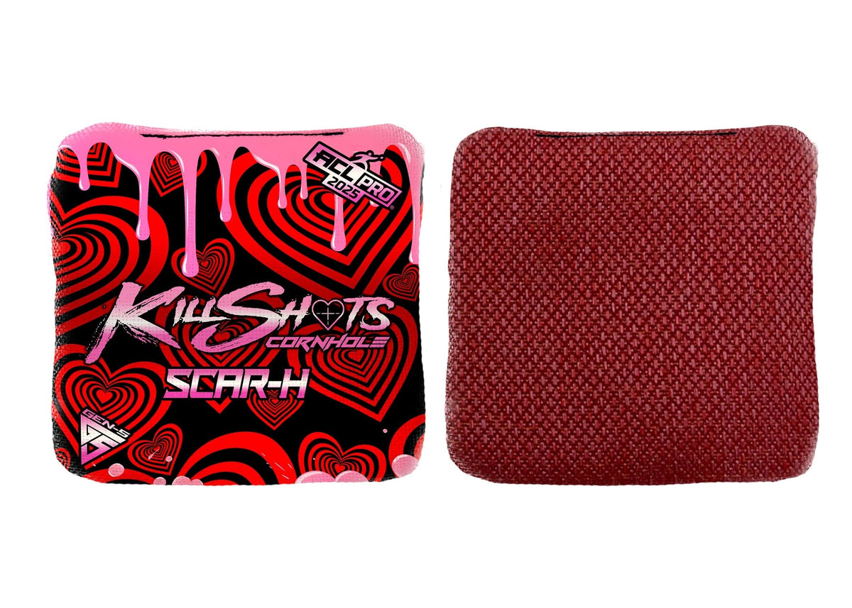 Bags Valentine Blood Drip / Yes (+$15) Killshots Cornhole | Scar-H Series | Limited Designs | 2025 ACL Pro Cornhole Bags