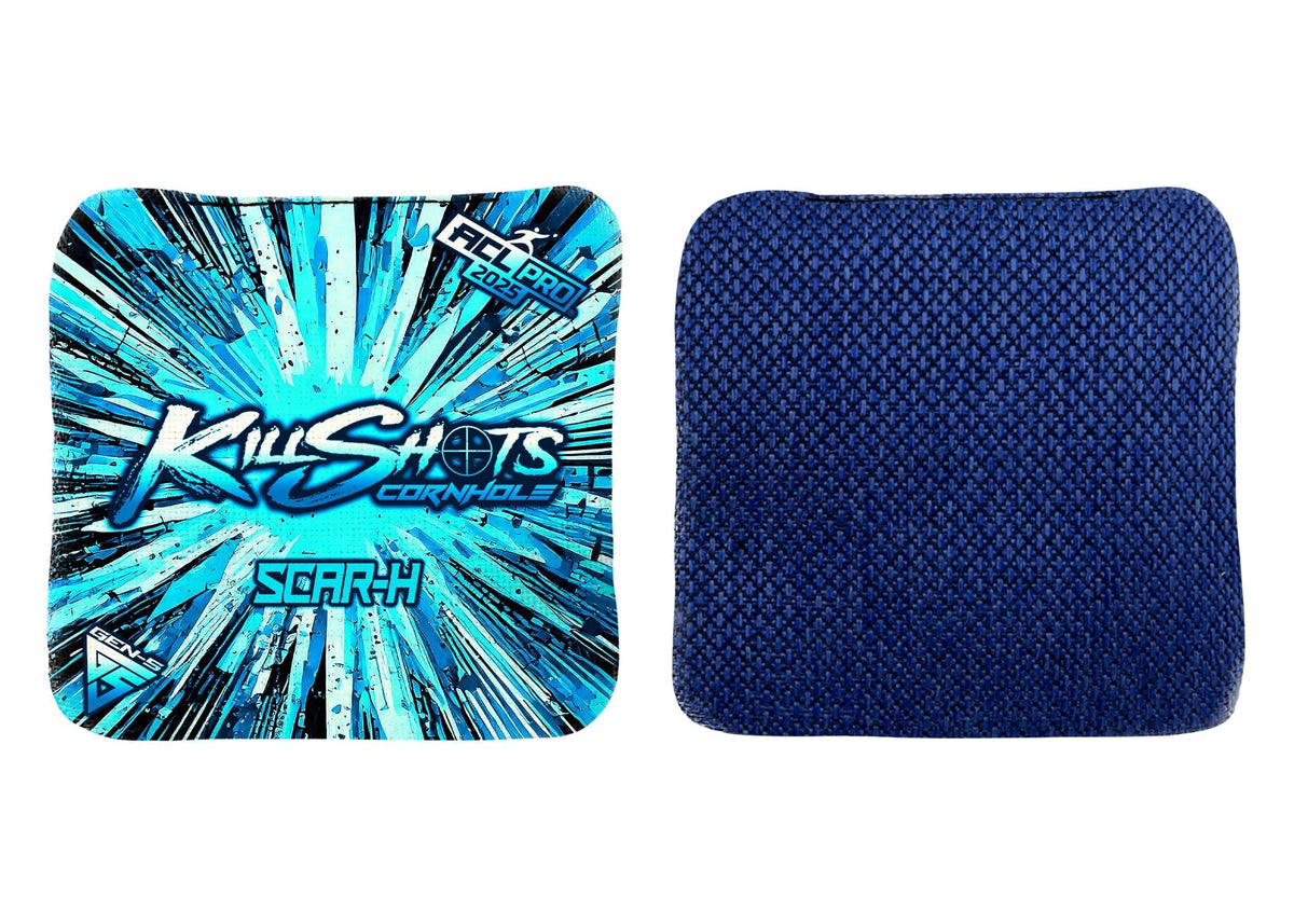 Bags Breakout Blue / Yes (+$15) Killshots Cornhole | Scar-H Series | Limited Designs | 2025 ACL Pro Cornhole Bags