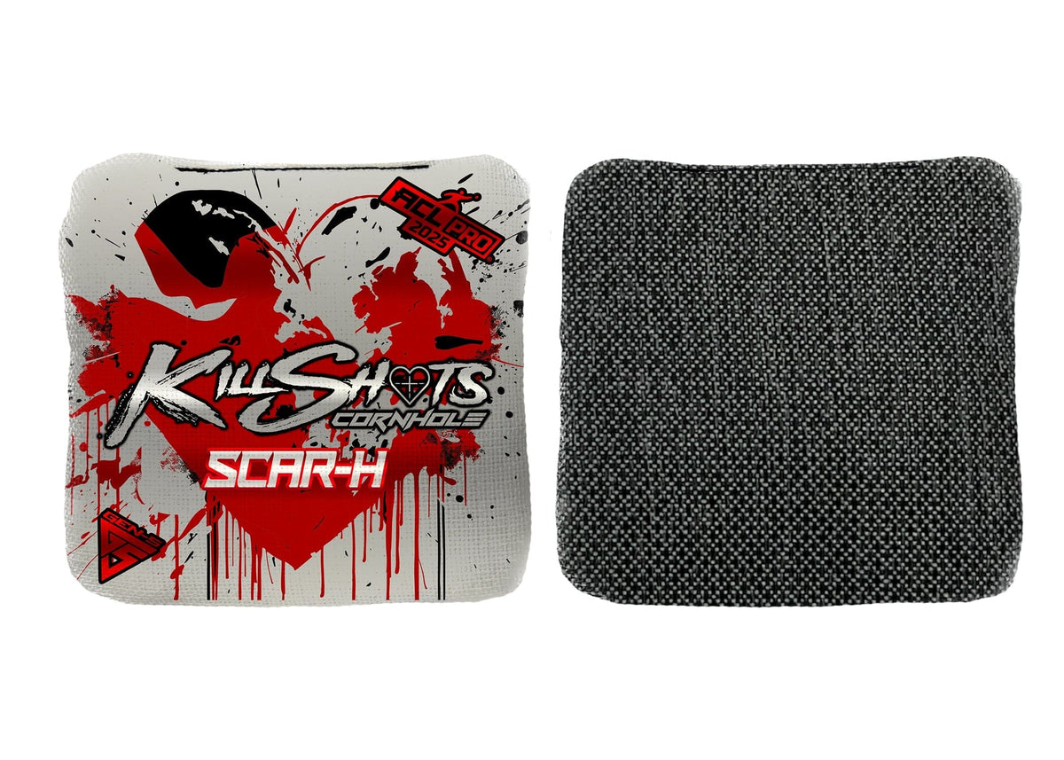 Bags Heart Splatter / Yes (+$15) Killshots Cornhole | Scar-H Series | Limited Designs | 2025 ACL Pro Cornhole Bags