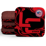 Mono Flow Black & Red — Strata Cornhole Bags — Set of 4