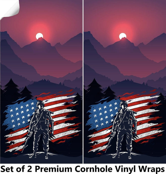 Sunrise American Cornhole Boards Wraps (Set of 2)