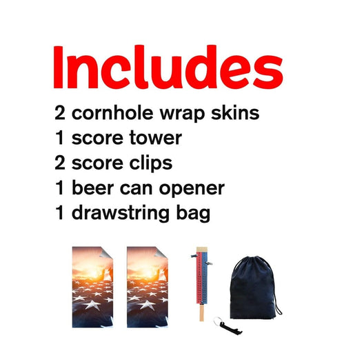 Sunset Flag Cornhole Boards Wraps (Set of 2)