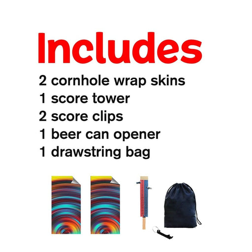 Swirly Color Cornhole Boards Wraps (Set of 2)