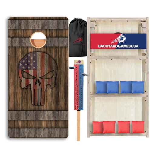 Punisher USA Wood Grain Professional Cornhole Boards