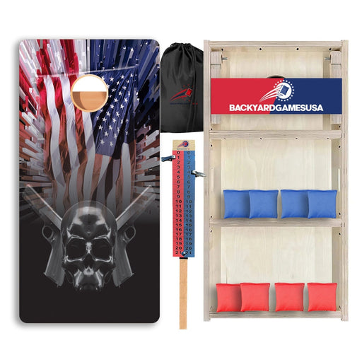 Skull Guns Flag Professional Cornhole Boards