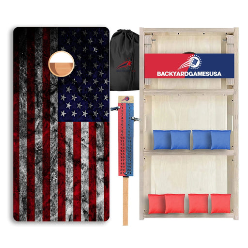 USA Flag with Black Color Professional Cornhole Boards