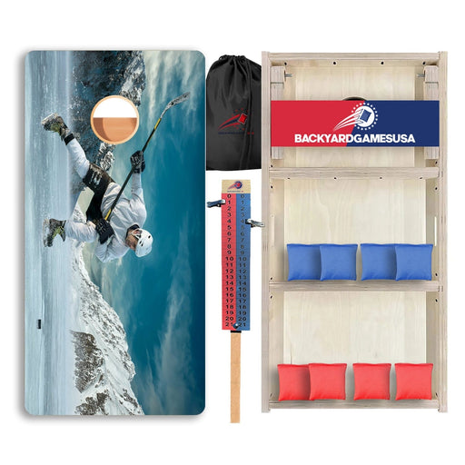 Hockey Player Mountain Lake Professional Cornhole Boards