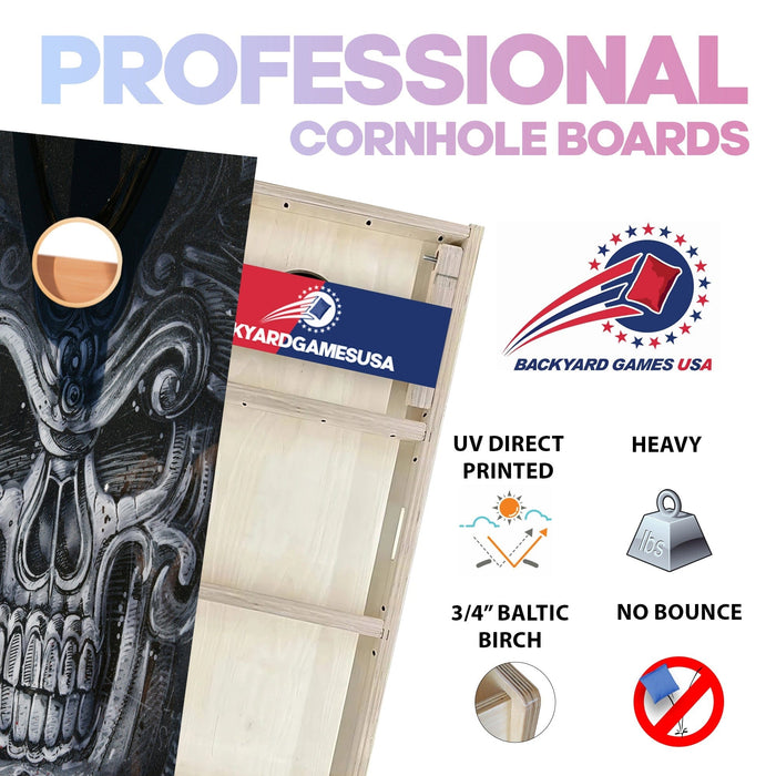 Large Creepy Skull Professional Cornhole Boards