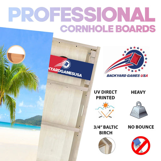 Palm Tree Ocean Professional Cornhole Boards