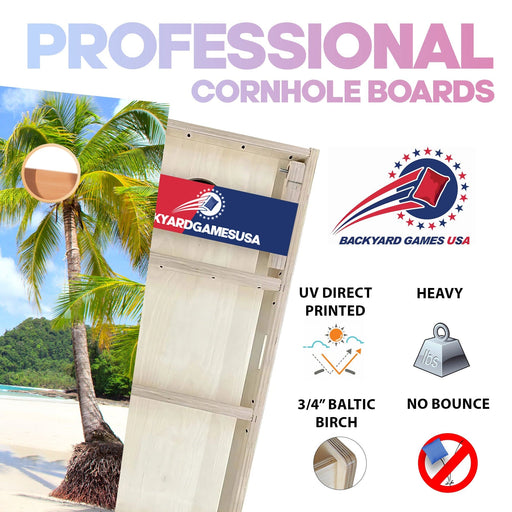 Palm Tree Ocean Professional Cornhole Boards