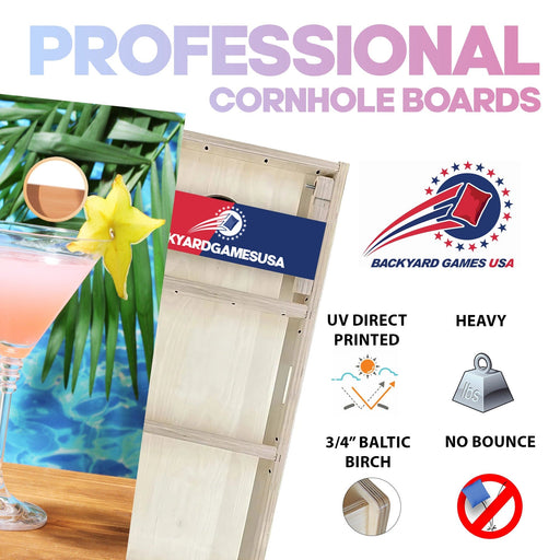 Palm Tree Ocean Professional Cornhole Boards