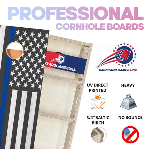 Blue Line Clean Professional Cornhole Boards