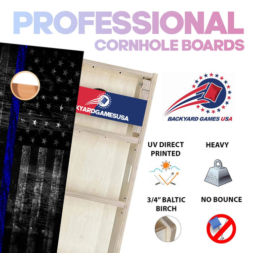 Dark Blue Line Professional Cornhole Boards