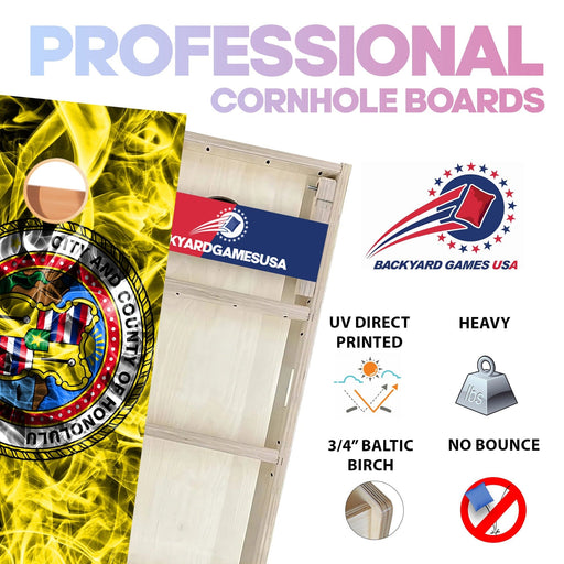 Hawaii Windy Flag Professional Cornhole Boards