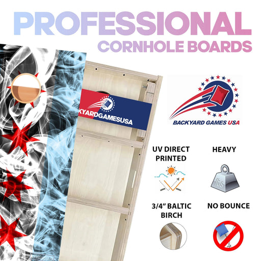 Illinois Windy Flag Professional Cornhole Boards