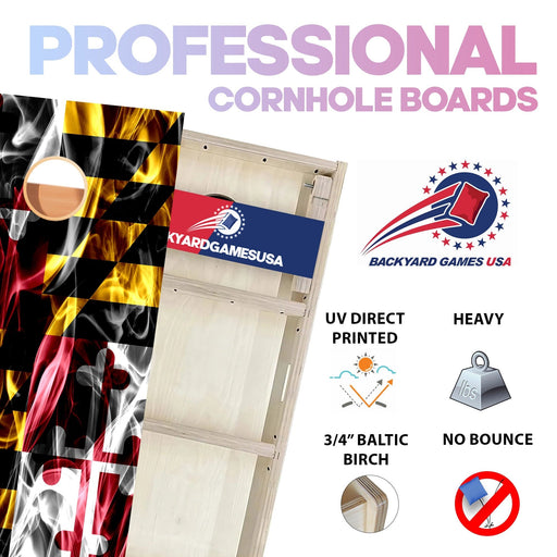 Maryland Windy Flag Professional Cornhole Boards