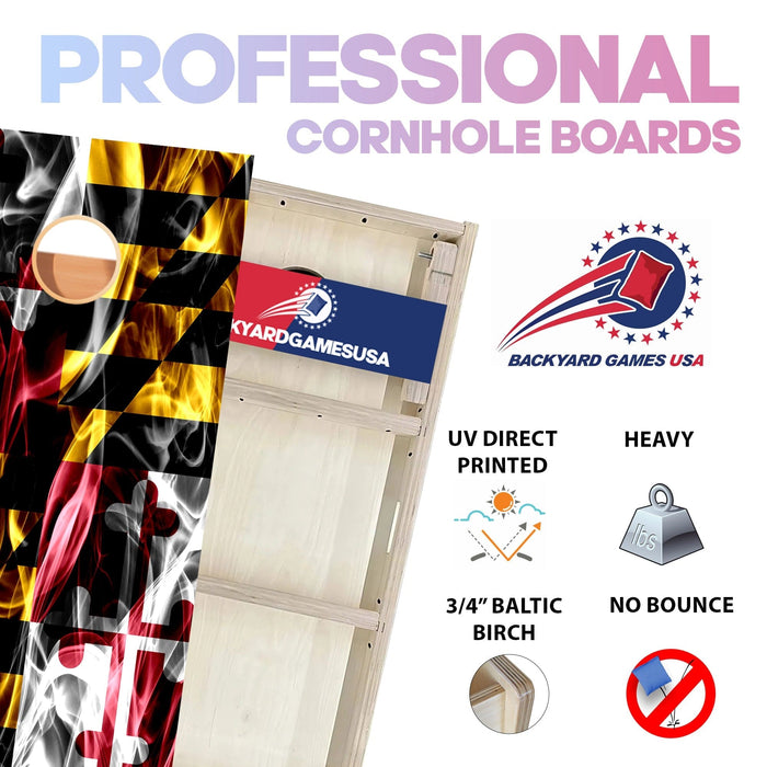 Maryland Windy Flag Professional Cornhole Boards