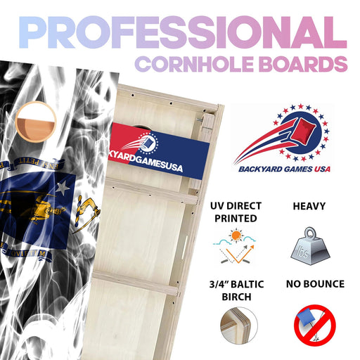 Massachusetts Windy Flag Professional Cornhole Boards