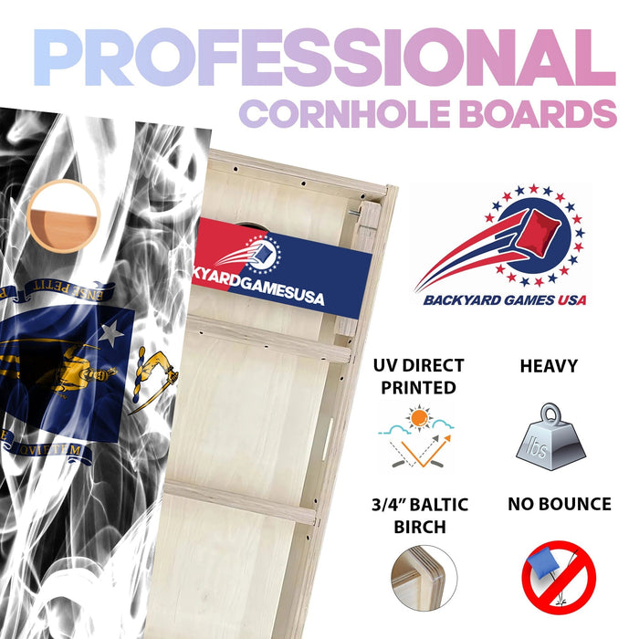 Massachusetts Windy Flag Professional Cornhole Boards