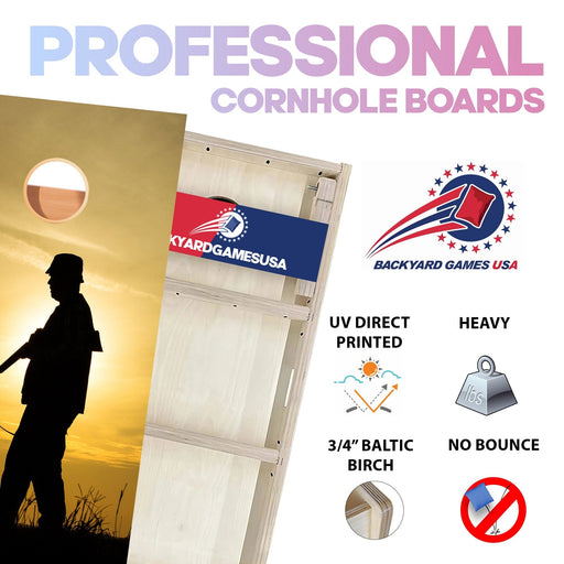 Hunter with Shotgun Professional Cornhole Boards