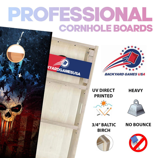 Skull Flag Professional Cornhole Boards