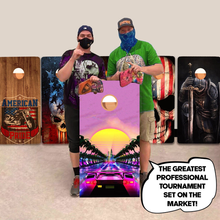 Purple Sports Car Professional Cornhole Boards