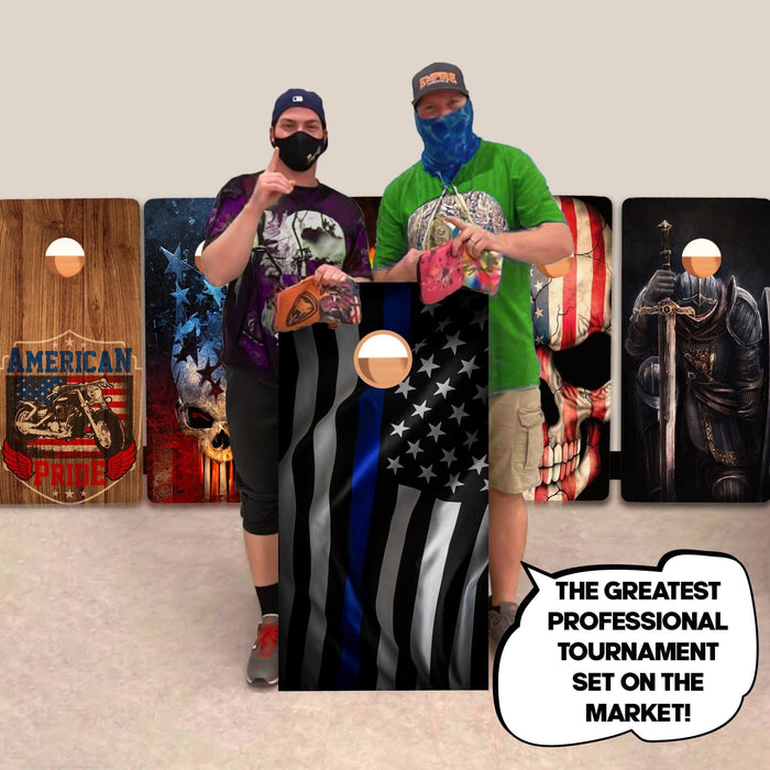 Blue Line Flag Professional Cornhole Boards