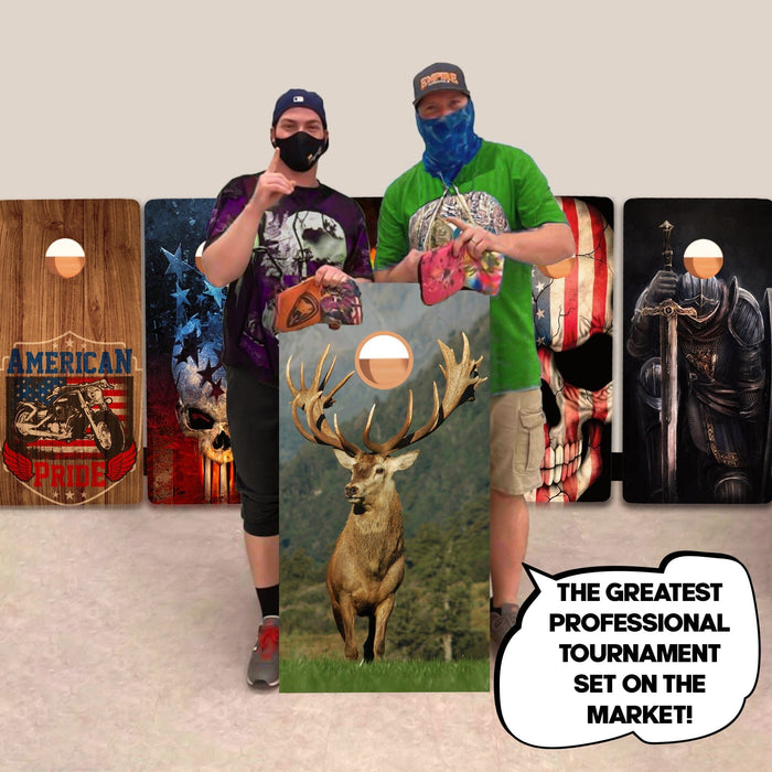 Deer On Grass Professional Cornhole Boards