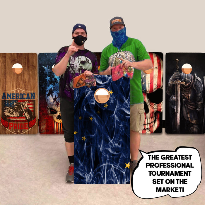 Alaska Windy Flag Professional Cornhole Boards