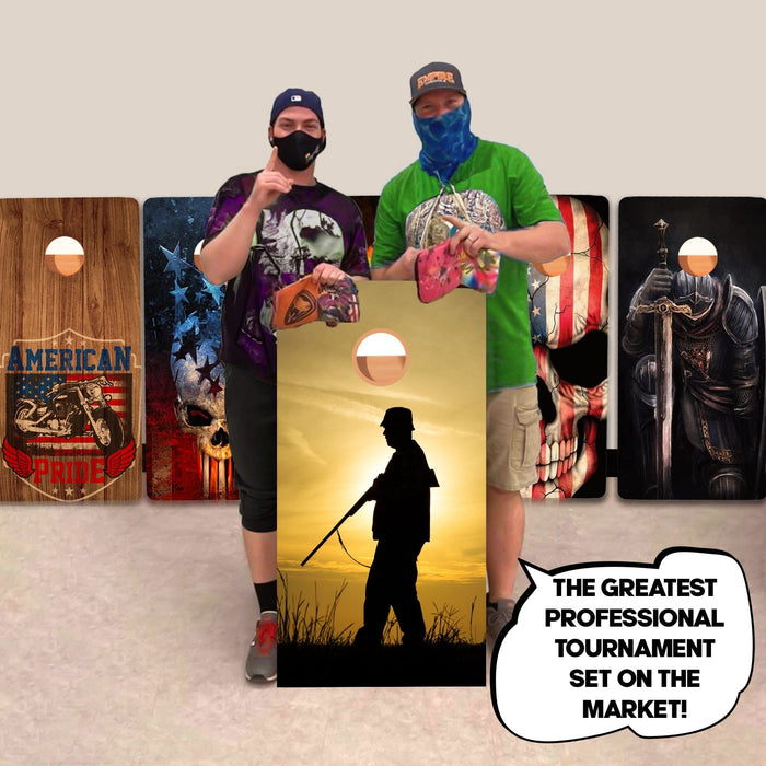 Hunter with Shotgun Professional Cornhole Boards