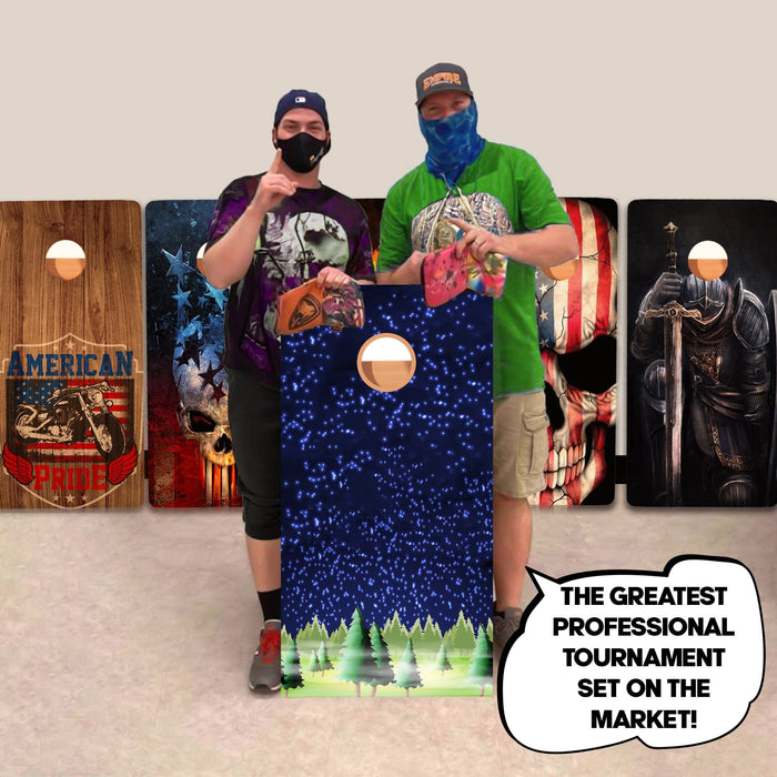 Stary Forest Cartoon Professional Cornhole Boards