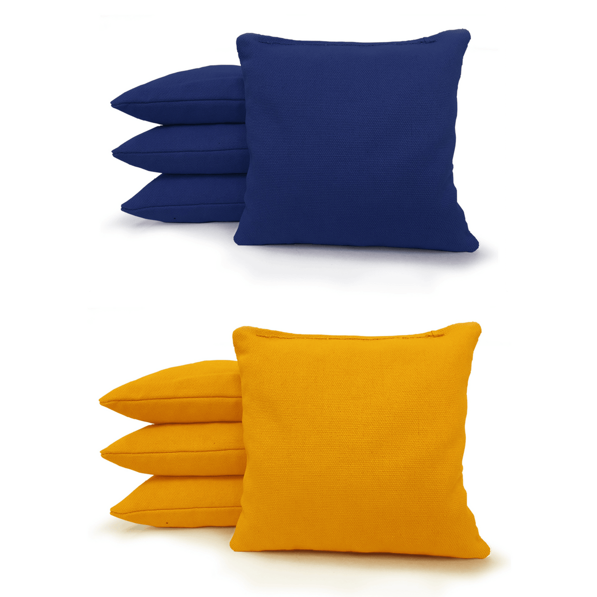 Cornhole Bags Royal and Yellow Set of 8 Regulation Duck Cloth Cornhole Bags - All Weather Resin